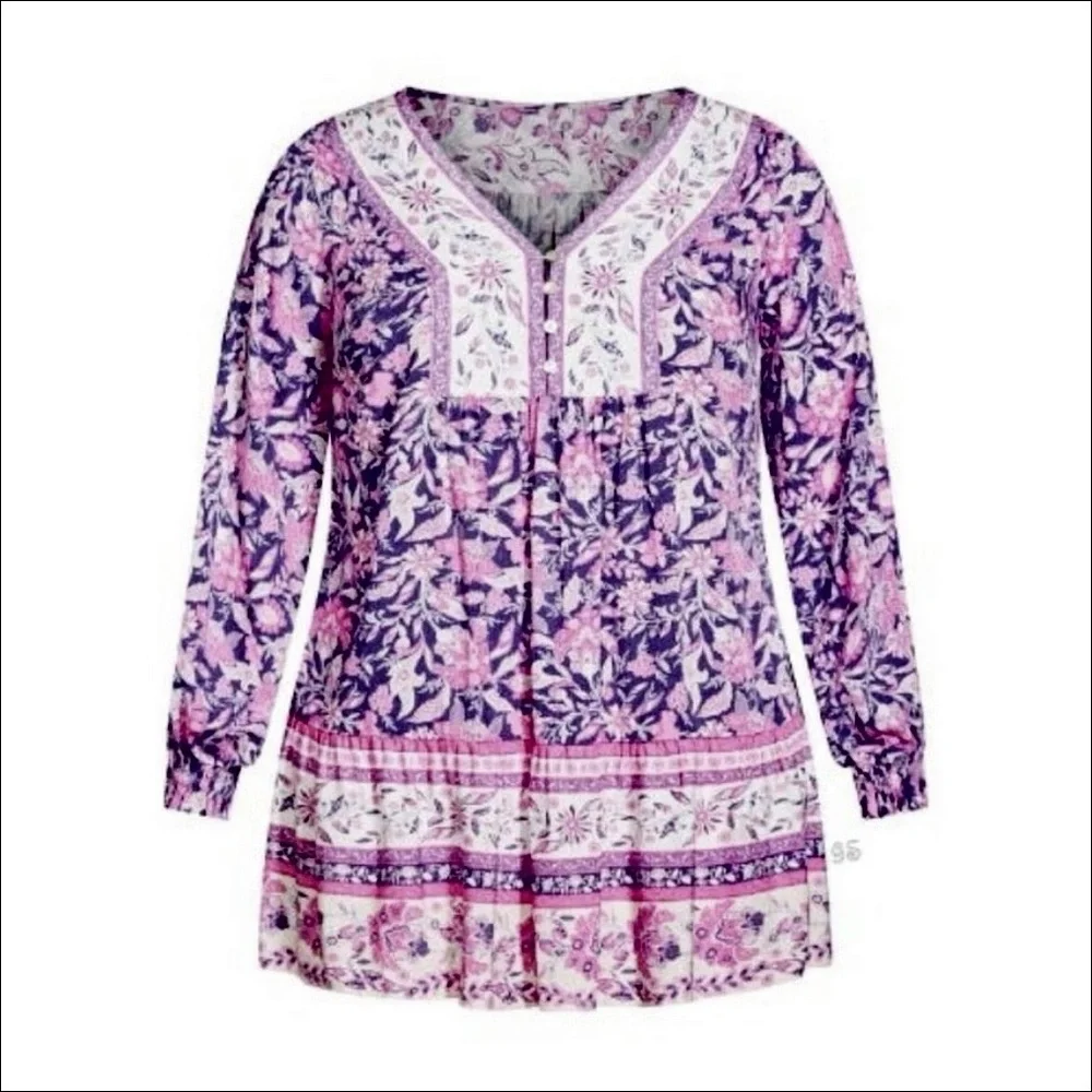 AVEOLOGY Boho Paisley Tunic Dress or Tunic Top – Plus 3X/4X – NWT - Picture 5 of 14